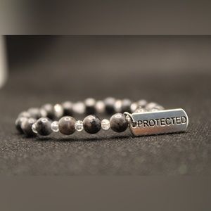 Labradorite crystal bracelet with charms